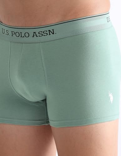 Image of U.S. Polo ASSN. Mens OET15 Mid Rise Solid Underwear Trunks - Pack of 3