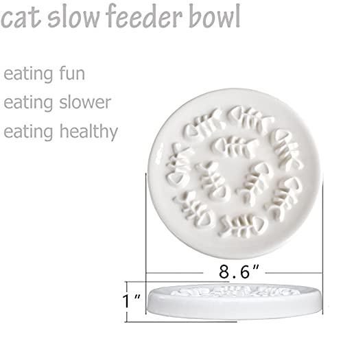 image for lorde Slow Feeder Cat Bowls, Ceramic Fun Slow Feed Interactive Bloat S