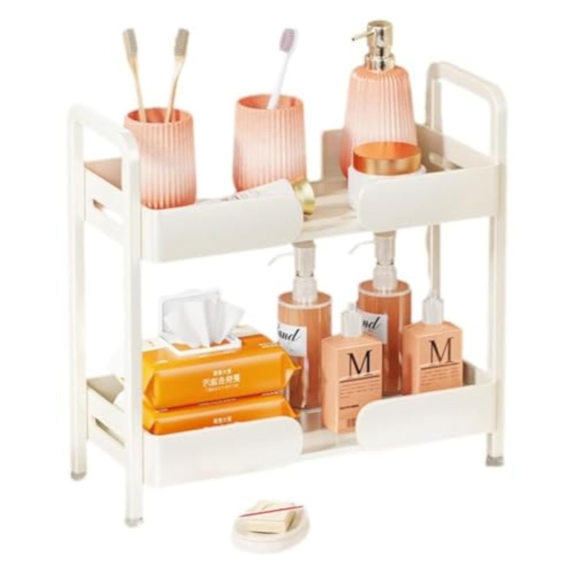 Bathroom Countertop Organizer, Multi-Tier Makeup Holder, White