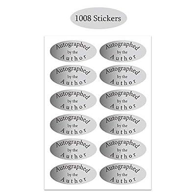 Silver Foil Autographed Label Stickers 1 x 2 Inch Oval Autographed by The Author Stickers Laminated Author Stickers-1008 Labels/Pack