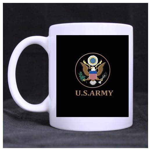 Systrar/bröder/vänner presenter militär amerikansk armé te/kaffe/vinkopp 100 % keramik 325 ml vit mugg