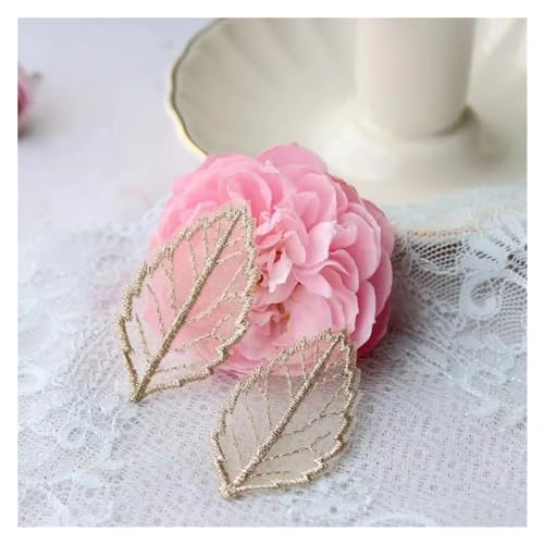 Appliques de dentelle brodées 3D vertes 20x38mm pour couture et customisation