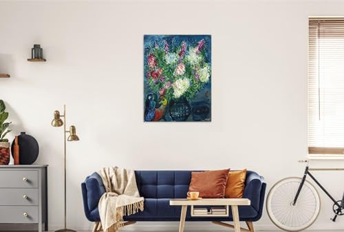 Reproduction tableau célèbre fleurs dans un vase impression textile haut de gamme