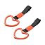 Fekey&JF Set Di 2 Anelli Tsurikawa A Forma Di Cuore – Maniglia Per Auto, SUV, Bus – Design Giapponese, Colore Nero/Rosso – Dimensioni 23,4x9,4 Cm