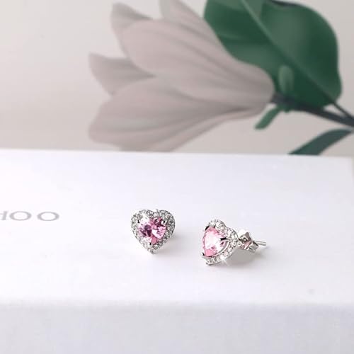 Konikit Pink Heart Stud Earrings Valentines Day Earrings For Women Girls Lady For Valentine's Day #TOP4