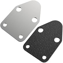 Chrome Fuel Pump Block Off Plate with Gasket/Fuel Pump Plate for Small Block Chevy SBC 283 305 327 350 383 400 SB Engine