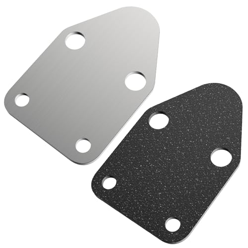 Chrome Fuel Pump Block Off Plate with Gasket/Fuel Pump Plate for Small Block Chevy SBC 283 305 327 350 383 400 SB Engine