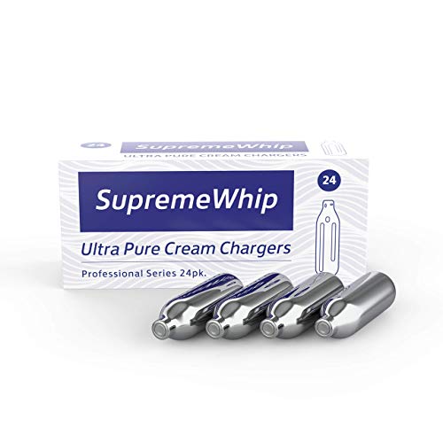 SupremeWhip Whipped Cream Chargers 8.2 grams – 24 packs x 25 boxes Pure Nitrous Oxide Whipped Cream Canister – N20 Whipper Chargers - Compatible with Most Whipped Cream Dispenser - 600 ct