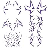 Vordpe Lot De 6 Tatouages ​​Temporaires Violets, Bijoux De Corps De Tatouage Anime K-P0p, Autocollants De Tatouage Cosplay ImperméAbles, Motif RéAliste Pour FêTe