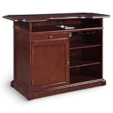 Hathaway Ridgeline 60-in Hardwood Home Bar with Storage - Mahogany Finish