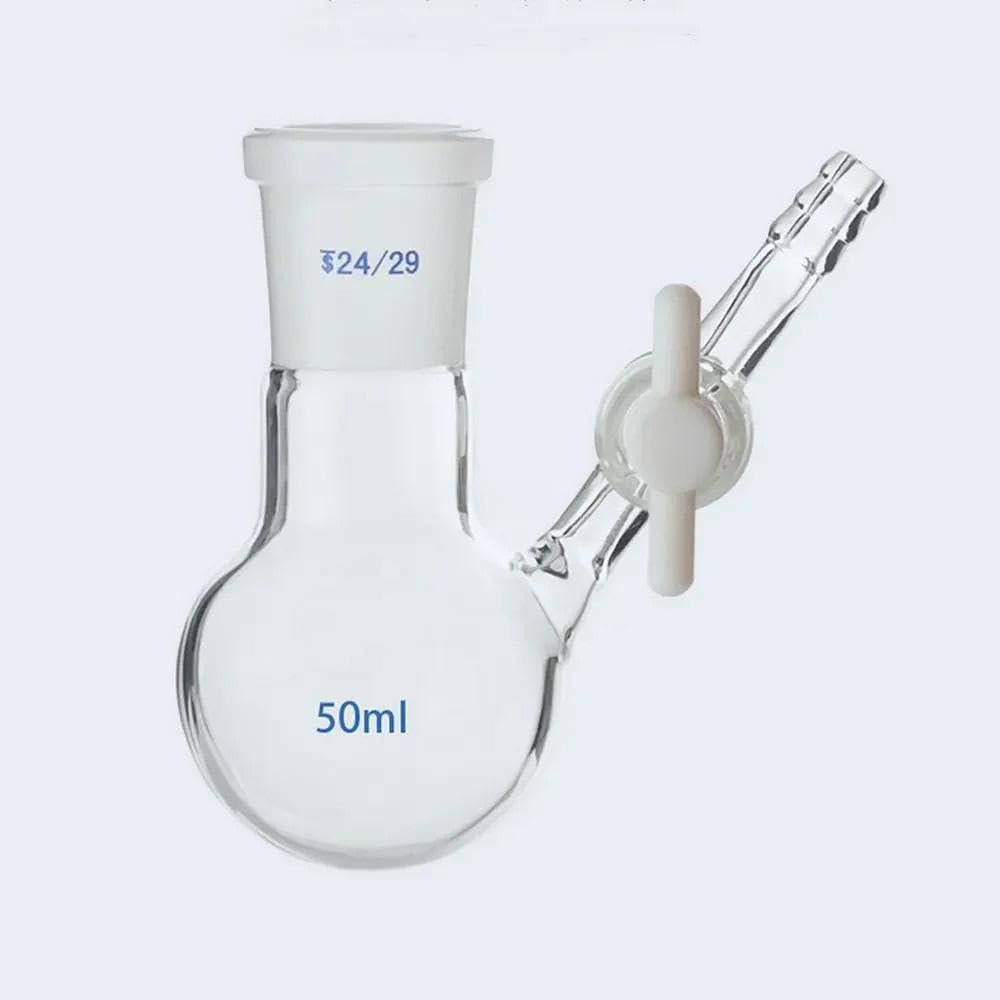 Lab Instruments Equipment 1PCS 25ml-1000ml Lab Ball-shaped Borosilicate Glass Reaction Flask With piston For Laboratory equipment(100ml caliber19)