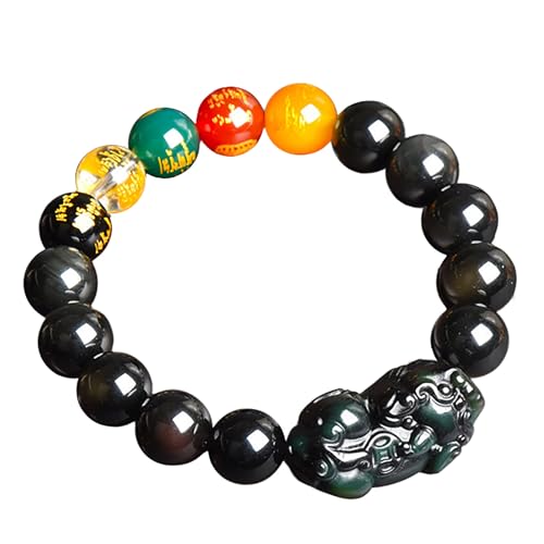 Bracelet Quartz Pierres Chakra et Pi Yao Amulette Feng Shui Argent