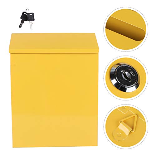 Wall Mount Mailbox Wall Mount Locking Drop Box Steel Mailbox For Rent Payments Mail Keys Weatherproof Wall Mount Locking Mailbox Weatherproof Galvanized Steel Cover Metal Drop Box Safe Box #TOP1