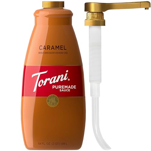 Torani Puremade Caramel Sauce for Coffeehouse Drinks and Desserts, Large