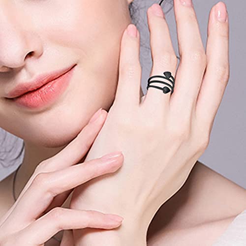 Jecanori Copper Rings for Women,Magnetic Ring Adjustable Love Heart Copper Rings,Christmas Jewelry Gift with Ring Box,Rings Gift