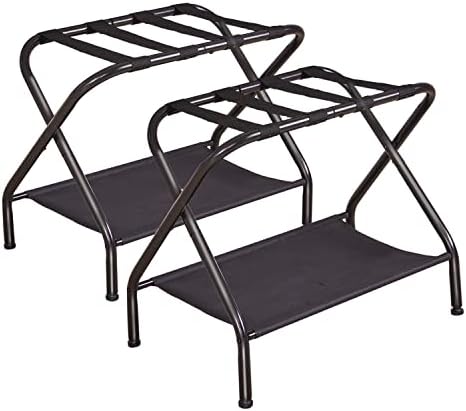 POKIKPAN Luggage Rack,Pack of 2,Luggage Rack for guest room bedroom hotel,Suitcase stand Easy Assembly, Folding Luggage Rack