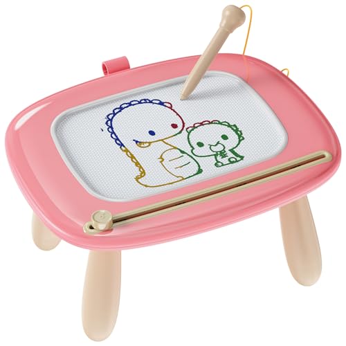 Kikapabi Magnetic Drawing Board Toys Gifts for Toddlers, Durable Colorful Doodle Board, Educational Early Learning Toy for 1-3 Year Old Girls Boys, Birthday Gift (Pink)