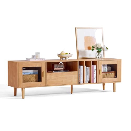 LINSY HOME TV Schrank, TV Lowboard mit 2 Türen und 1 Schubladen,...