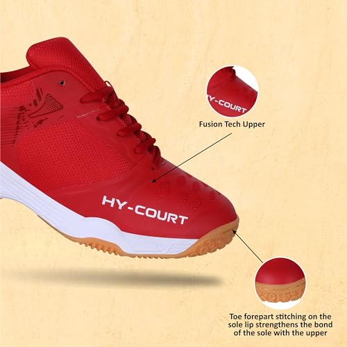 Image of NIVIA HY-Court 2.1 Badminton Shoes for Men | Ultimate Footwear for Court Mastery | Padel Shoes | Pickleball Shoes | Non-Marking Court Shoes | Unleash Your Full Court Potential | (Navy Blue /Red /Yellow /Black)