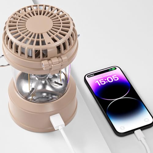Ventilateur de lanterne de camping rechargeable usb multi-usage pour bureau