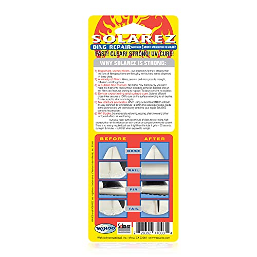 Solarez Reparatur-Set für Surfbretter, UV-Schutz, aus Polyester, sicher und unbedenklich, trocknet in weniger als 3 Minuten Inklusive Sandpad mit Körnung 60/240, 100 (14,2 g)