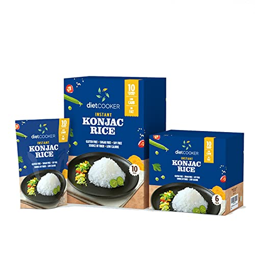 Shirataki Rice, DIET COOKER Konjac Rice 6 Pack Inside, Keto & Vegan Friendly, 9.52 oz, Odor Free, Low Calorie, Zero Net Carbs, Slim Rice Healthy Diet Food - Thumbnail 4
