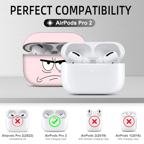 Image of for Airpods Pro 2nd Generation Case,Don't Touch Me Cool Cover with Lanyard Big Eyes Cute Cartoon for Airpods Pro 2nd Generation Case,Soft Shockproof Cover for Women Men-Pink