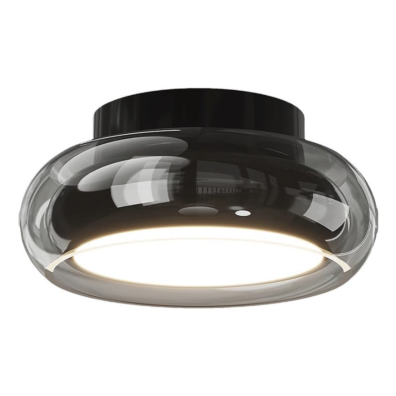 Plafonnier LED au design minimaliste gris de 7,9 pouces avec finition acrylique