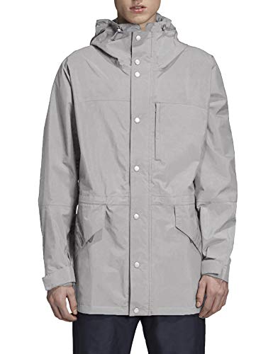 COOFANDY Men's Waterproof Rain Jacket With Hood Windproof Lightweight Outdoor Long Raincoat (Gray, XX_Large)