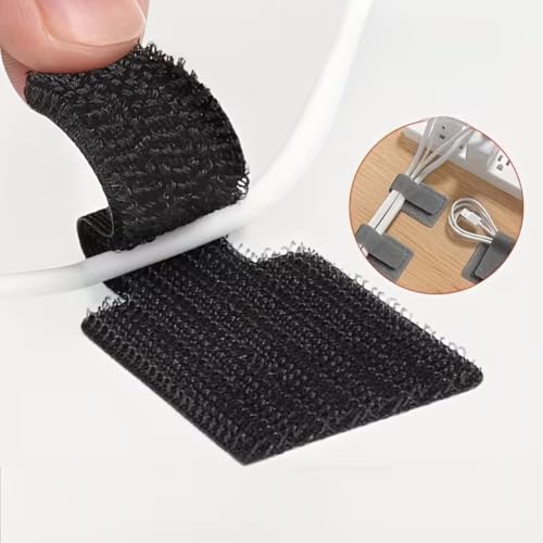 10 Pack de Clips Autoadhesivos para Gestión de Cables, Correas de Gancho y Bucle Reutilizables para Organizar Cables, Soportes para Cables de Montaje en Pared sin Taladro para Escritorio, Oficina, Hogar, Coche, PC, TV y Cables de Datos miniatura 5