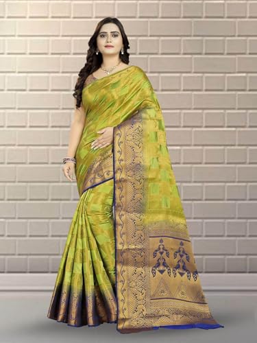 Image of Women's Banarasi Silk With Jacquard Print Saree With Blouse
