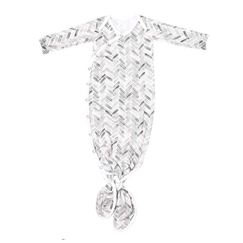 Image of Copper Pearl Baby Gown - Knotted Newborn Sleepers for Baby Boy and Girl, Soft Stretchy Long Sleeve Infant Gowns with Bottom Tie and Hand Mittens, Perfect Hospital Coming Home Outfit (Alta)
