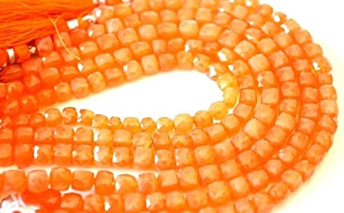 Perles Carnelian cubes facettés de 6mm pour fabriquer des bijoux d'été personnalisés