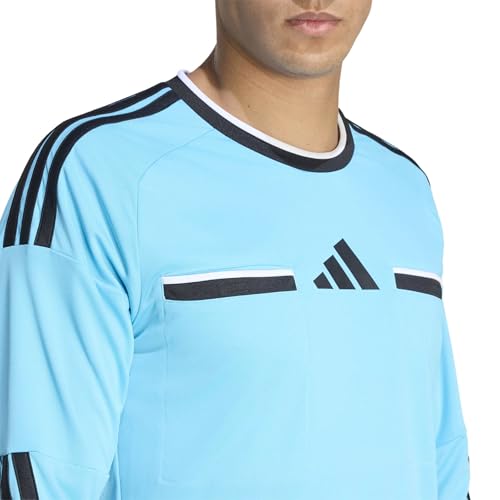 adidas Herren Referee 26 Jersey Long Sleeve Shirt, Bright Cyan/Black, L – Ansicht 4