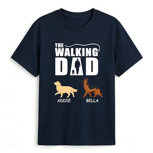 Ipplee Personalized The Walking Dad Mom Shirt with Custom Dog