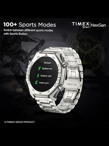 Image of TIMEX Smart NexGen 1.43 inch(3.6cm) AMOLED Display with Functional Crown and BT Calling Smartwatch for Unisex - TWTXW701T