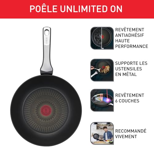 Wok Unlimited On 28 cm induction anti-rayures, Tefal – Image 2