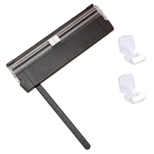 Paper Cutter Slider Guillotine,A5 Paper Slicer Trimmer with 3 Security Blader for Scrapbooking Craft, Photo, Coupon, Label, Cardstock (Black)