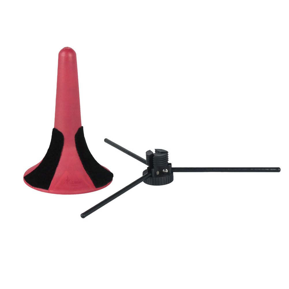 2Pcs Trumpet Stand Holder with Foldable Metal Tripod - Portable, Sturdy, and Versatile for Wind Instruments (Red) - Image 2