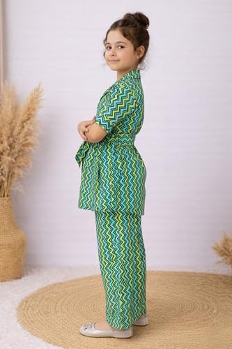 Image of Fashion Dream Girl's Cotton Blend Printed Co-ord Set|Clothing Set|Combo Set|Casual Wear|Coordinate Outfit for Girls|Two-Piece Set