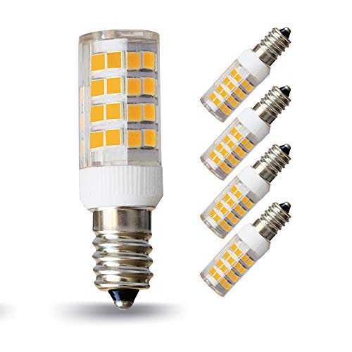 LAMPAOUS E14 5 W LED Bombilla de maíz blanco cálido 3000 K Sustitución al halógeno 45 W no regulable, 4 unidades Cover
