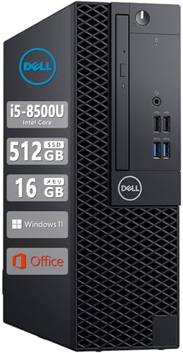 【整備済み品】 【今だけメモリ16GB】DELL デスクトップPC 3060 SFF■第8世代 Core i5/4KHD対応/SSD:512GB/Office 2019/Windows11/USB3.0/DVD/HDMI/DP/VGA/高いパフォーマンス(