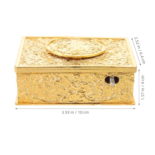 Caja de música con pájaro mecánico de aleación dorada y diseño retro para joyas 8