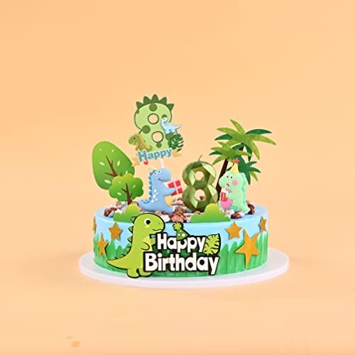 Gyufise 10 Pack Dinosaur Cake Toppers - Dinosaur Birthday Party Decorations For Kids