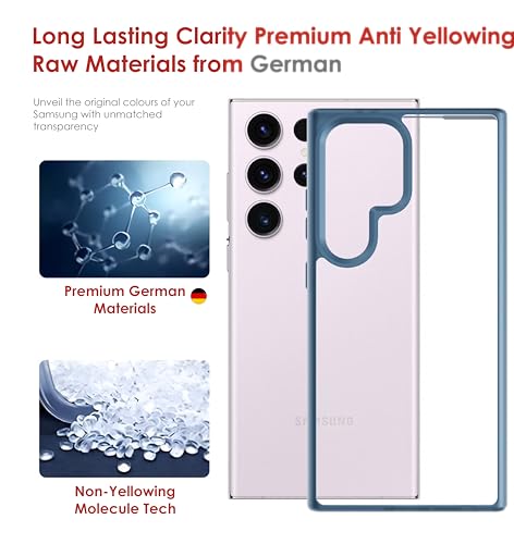 Image of Case for Samsung Galaxy S23 Ultra, [Anti-Yellowing Technology] [Military Grade Drop Protection] Shockproof Slim Hybrid Phone Case for Samsung Galaxy S24 Ultra 5G - Indigo Blue
