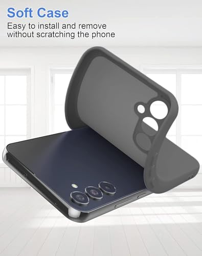 Image of DIZORO Microfiber Candy Case Compatible for Samsung A14 5G Smooth Touch Cushion Liquid Soft Silicone Gel Rubber Premium Mobile Accessories Non-Slip Full Body Protective Shockproof - New Dark Grey