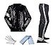 Produktbild Shuanghao Kinder Erwachsene Kostüme Jacket+Pant+Socken+Glove(4pcs Set) Weihnachten Halloween Cosplay Partys Tänze Retro Punk Männer Frauen Jungen Mädchen Outfits Schwarz (W: 78-95kg H:175-190cm)