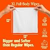 HyperGo XL Body Wipes for Women & Men 12 x12 Rinse-Free Full Body Cleansing Wipes 20 Count Pack - Citrus | Biodegradable, Hypoallergenic, Aloe-Infused | Gym, Festival, Camping Essentials