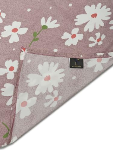 Image of ROSARAHOME 180 TC Microfiber Flat Queen Size Double Bed Bedsheet with 2 Pillow Cover| Bedsheet:240cmx225cm Pillow Covers:45cmx70cm,Floral Purple