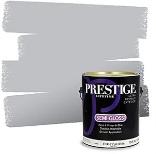 PRESTIGE Paints Exterior Paint and Primer In One, 1-Gallon, Semi-Gloss, Comparable Match of Sherwin Williams* Lazy Gray*